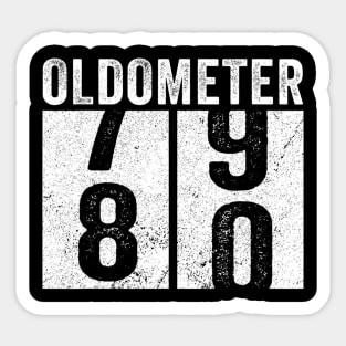 80Th Birthday Gift Funny Oldometer 7980 80 Years Old Sticker